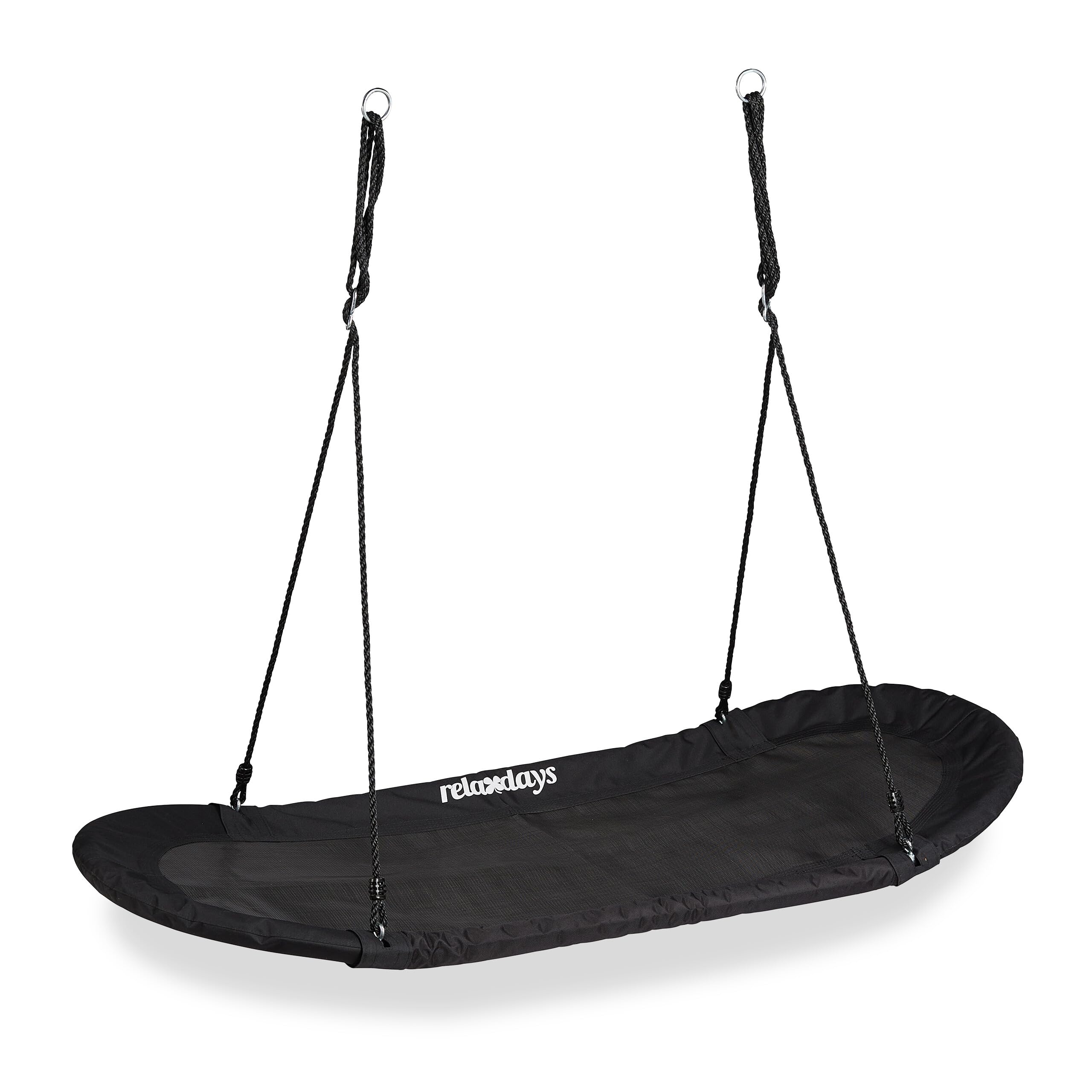 relaxdays-nestschaukel-xxl-oval-141-5-x-43-5-cm-schwarz-bis-100-kg image 1