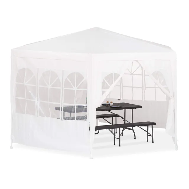 relaxdays-pavillon-6-eckig-wei-mit-seitenw-nden-2x2x2x2-5-m-pe image 1