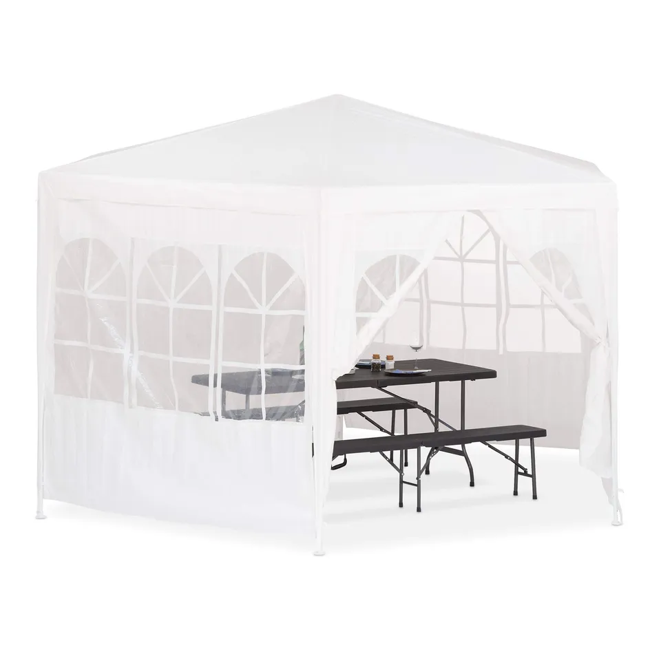 relaxdays-pavillon-6-eckig-wei-mit-seitenw-nden-2x2x2x2-5-m-pe image 1