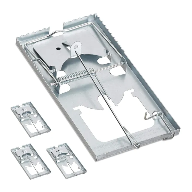 relaxdays-rattenfalle-schlagfalle-4er-set-wiederverwendbare-metallfalle-silber-m image 1