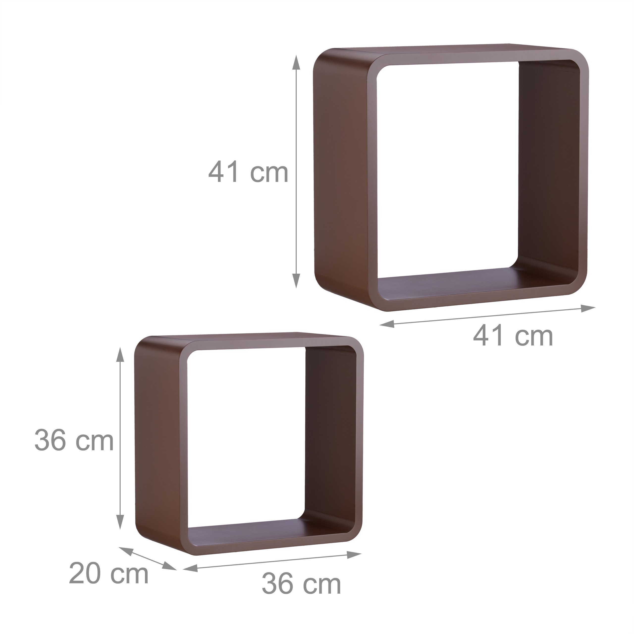 relaxdays-wandregal-cube-4-teiliges-set-mdf-braun image 3