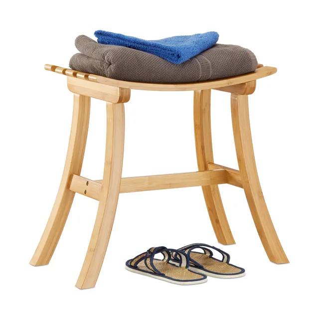 relaxdays-hocker-bambus-sitzhocker-geschwungen-48x56x28-5cm-natur image 1