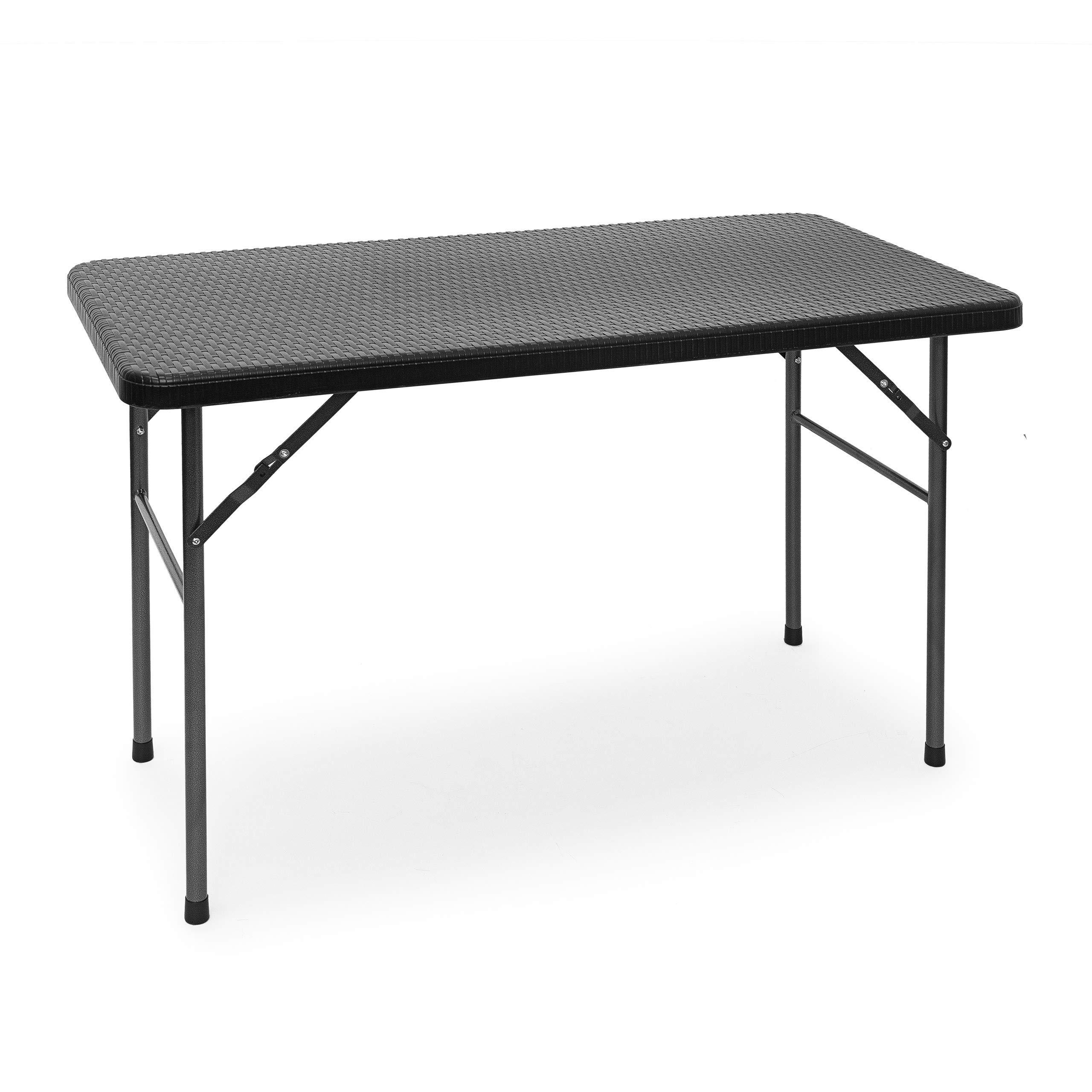 relaxdays-gartentisch-bastian-klappbar-121-5-x-61-5-x-74-cm-schwarz-rattan-optik image 1