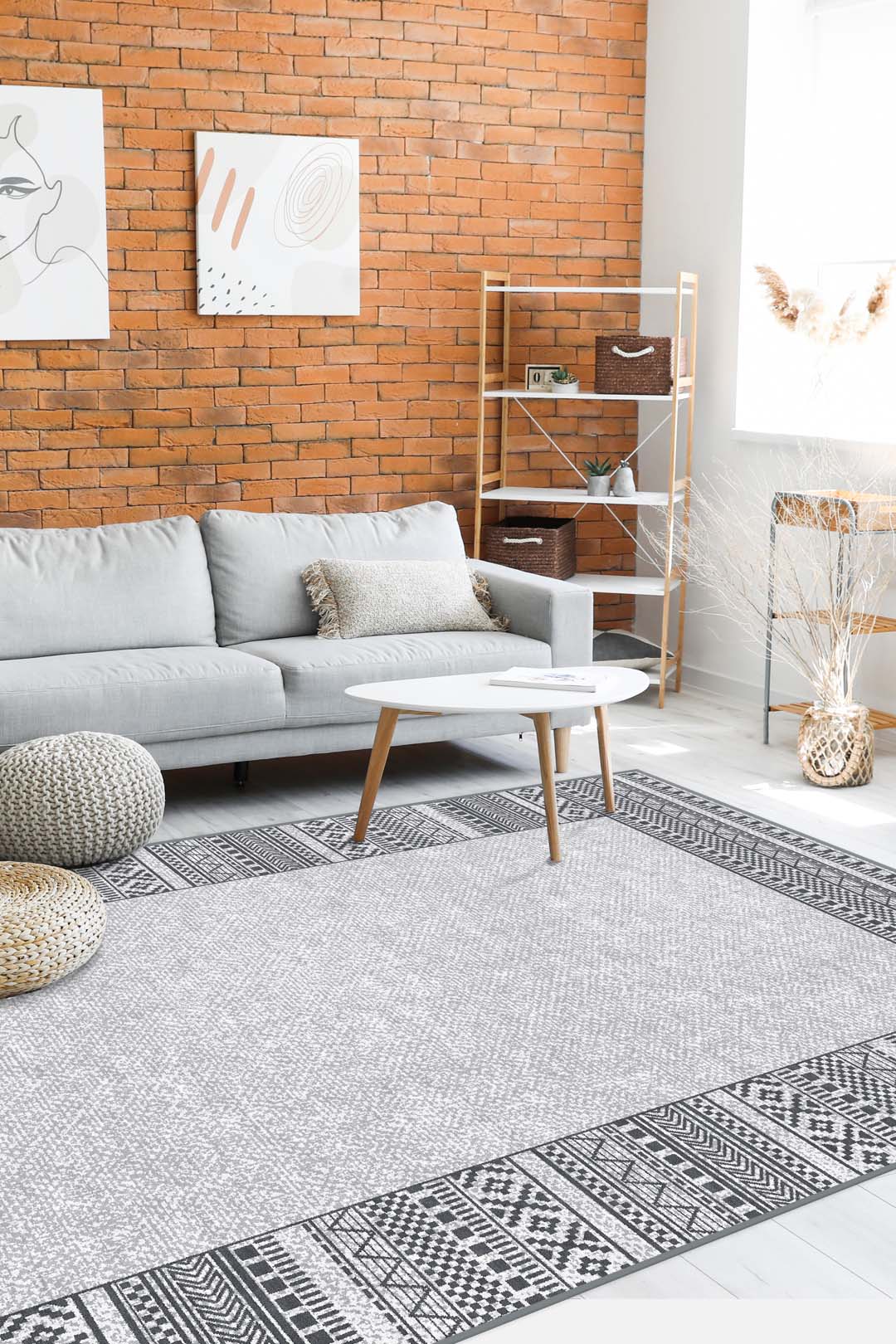 teppana-naila-flint-indoor-teppich-grau-waschbar image 4