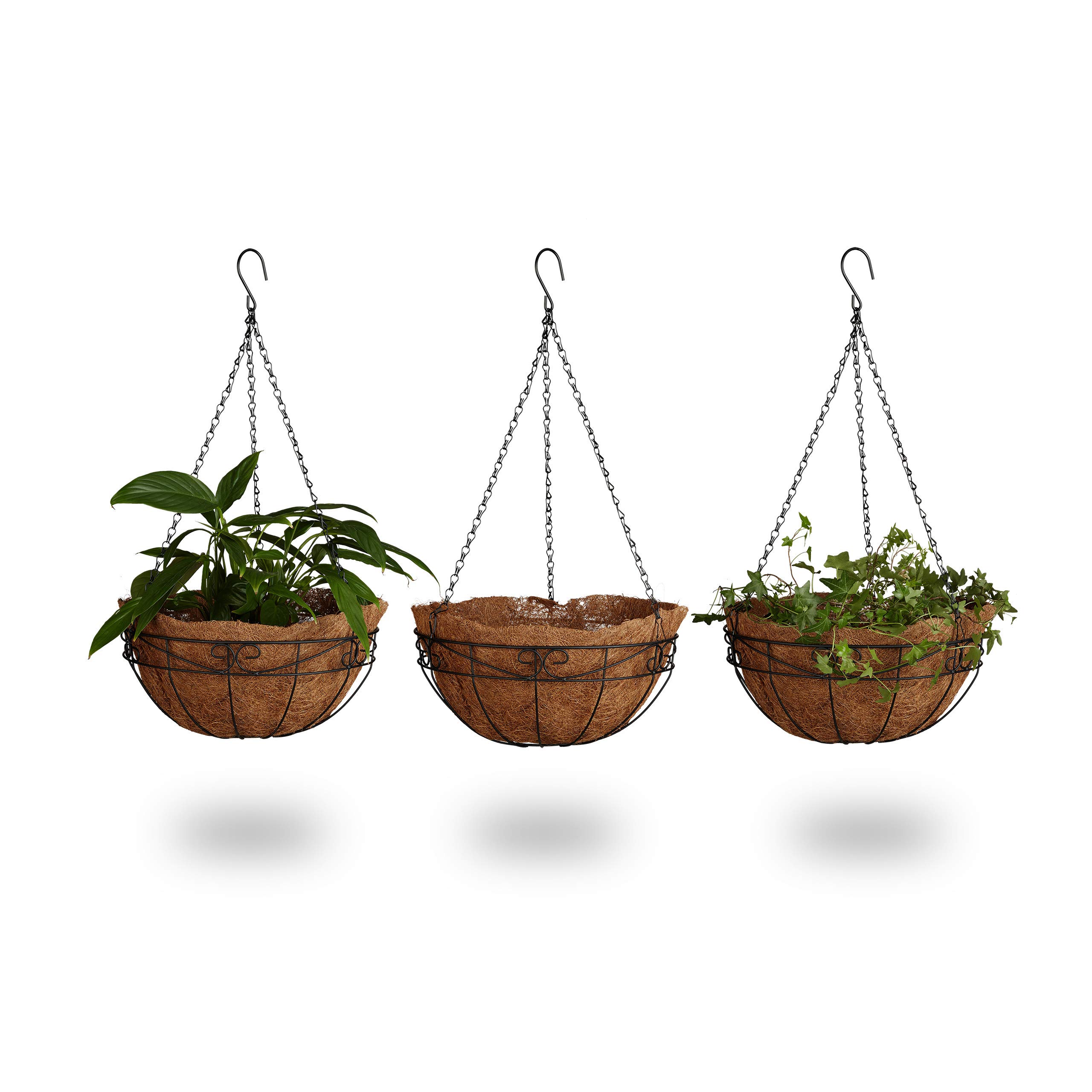 relaxdays-blumenampel-3-k-rbe-kokos-35-cm-33-liter-braun-mit-kette image 1