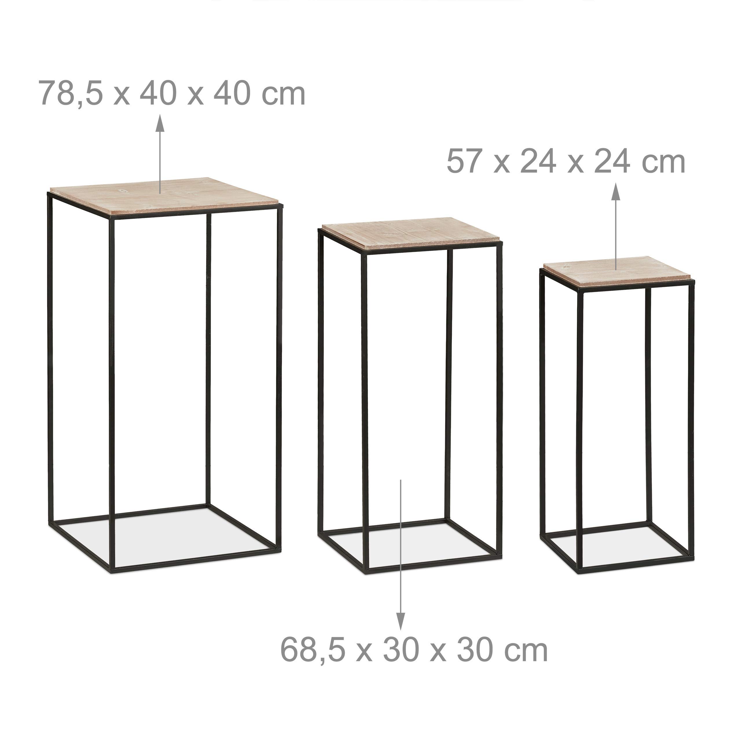 relaxdays-blumenhocker-3er-set-pflanzenst-nder-quadratisch-holzoptik-schwarz image 4