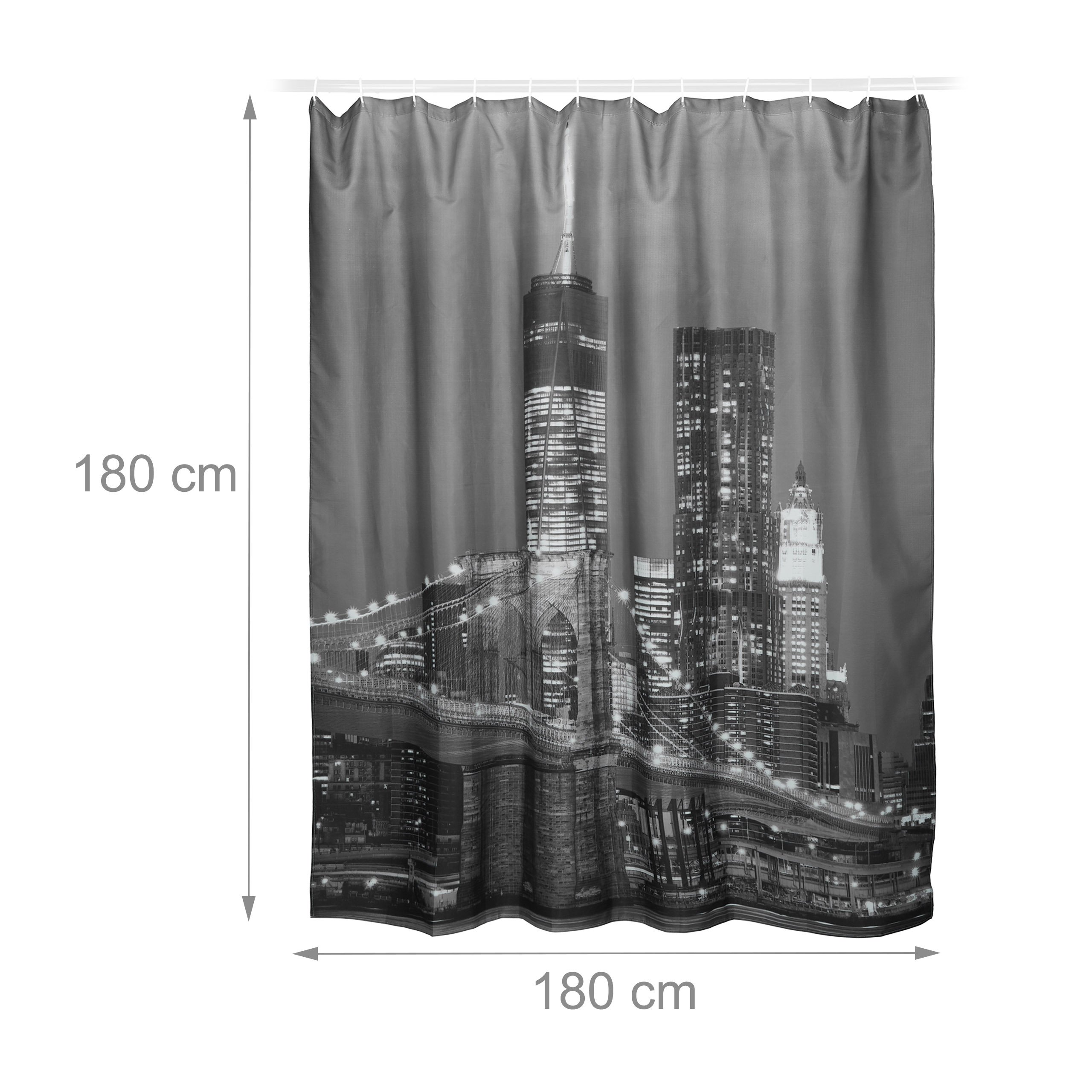 relaxdays-duschvorhang-new-york-180x180-cm-schwarz-wei image 4