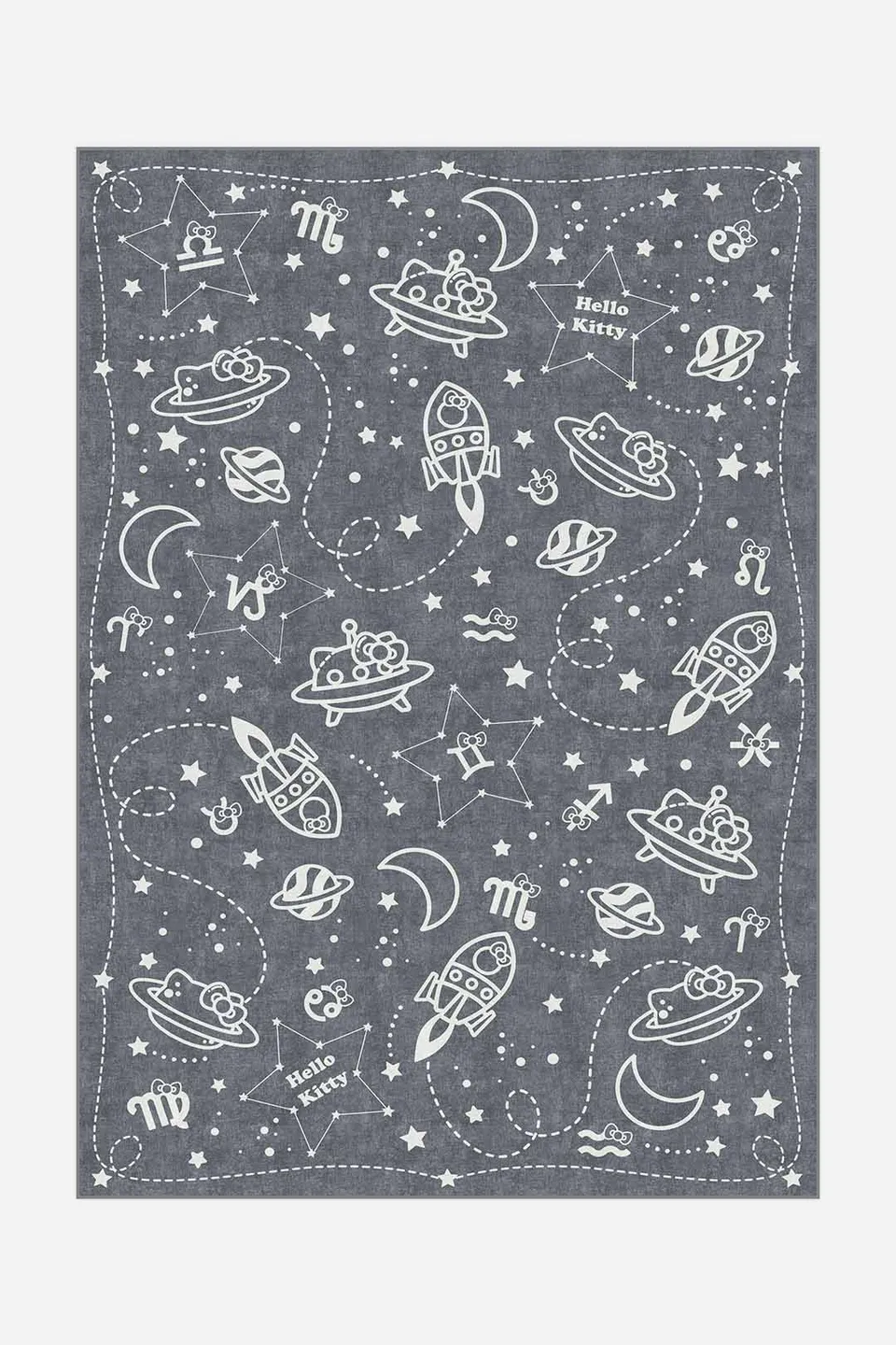 teppana-hello-kitty-sternbild-asche-kinderteppich-grau-waschbar image 1