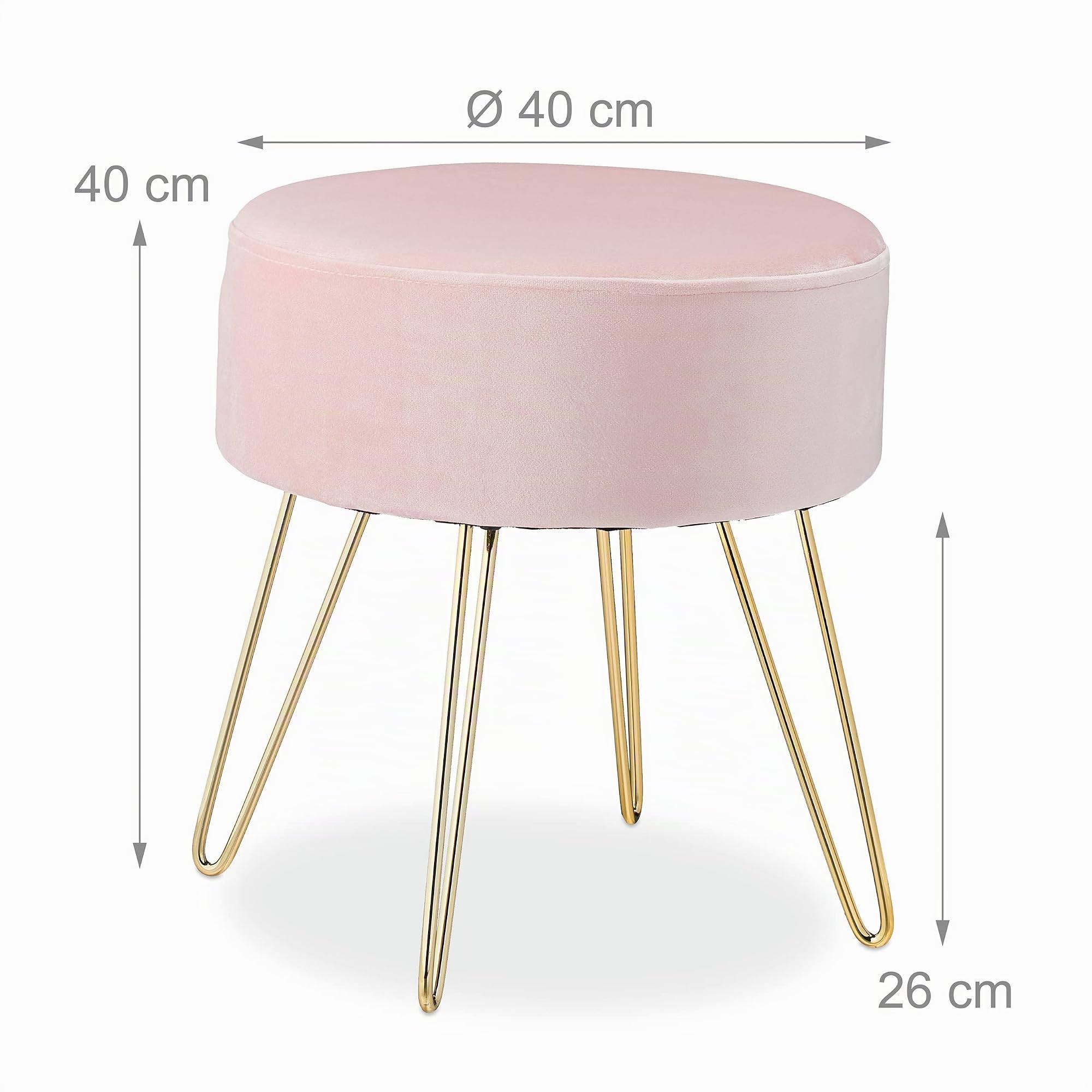 relaxdays-samthocker-rund-polsterhocker-40x40-cm-rosa-mit-goldenen-beinen image 3