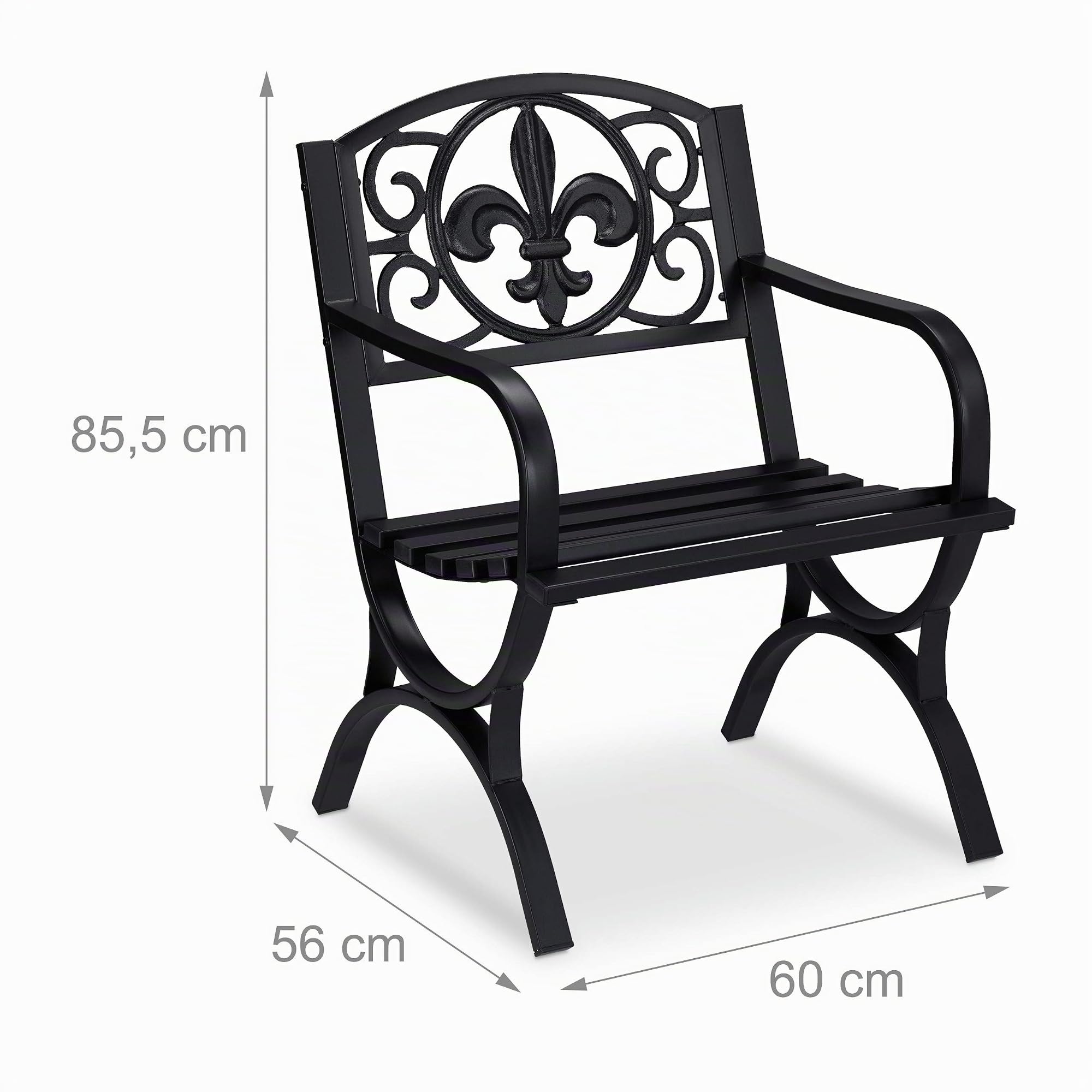 relaxdays-gartenstuhl-vintage-metall-mit-armlehnen-schwarz image 4