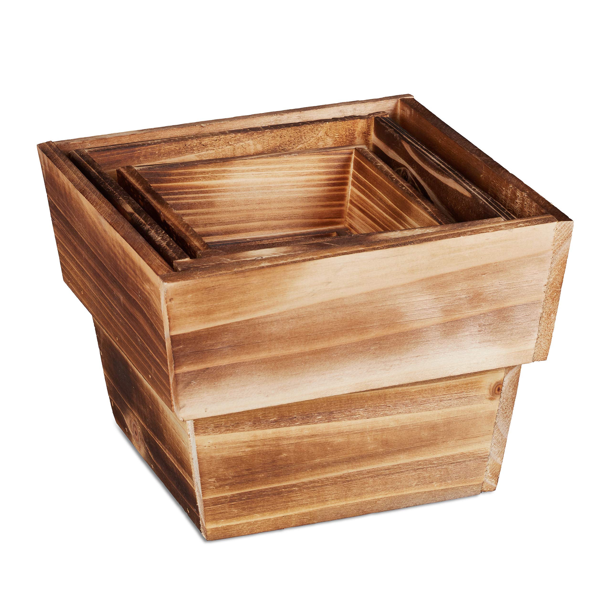 relaxdays-blumentopf-holz-3er-set-viereckig-geflammt-natur image 6
