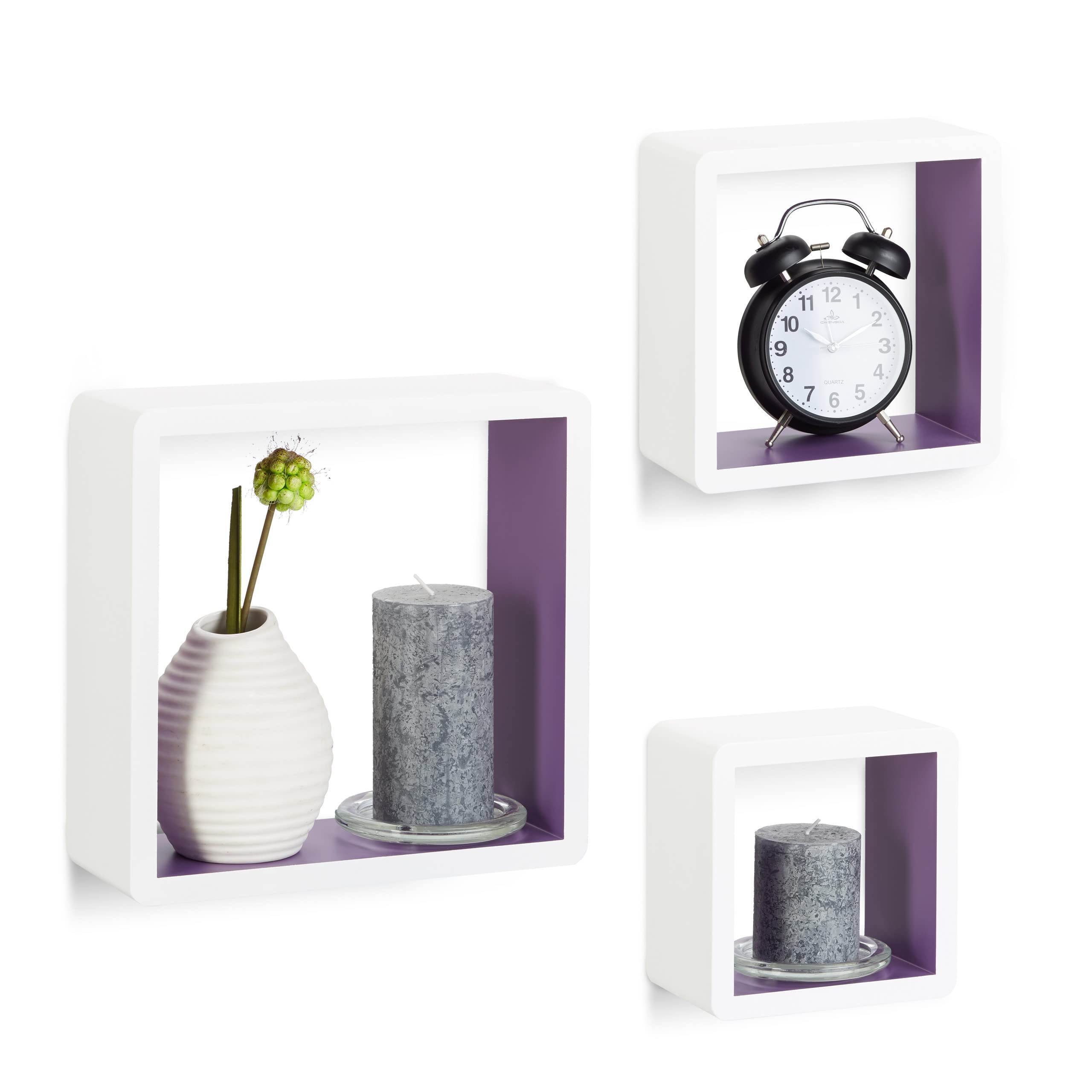 relaxdays-wandregal-cube-3er-set-mdf-wei-violett-27-x-27-x-10-cm image 1