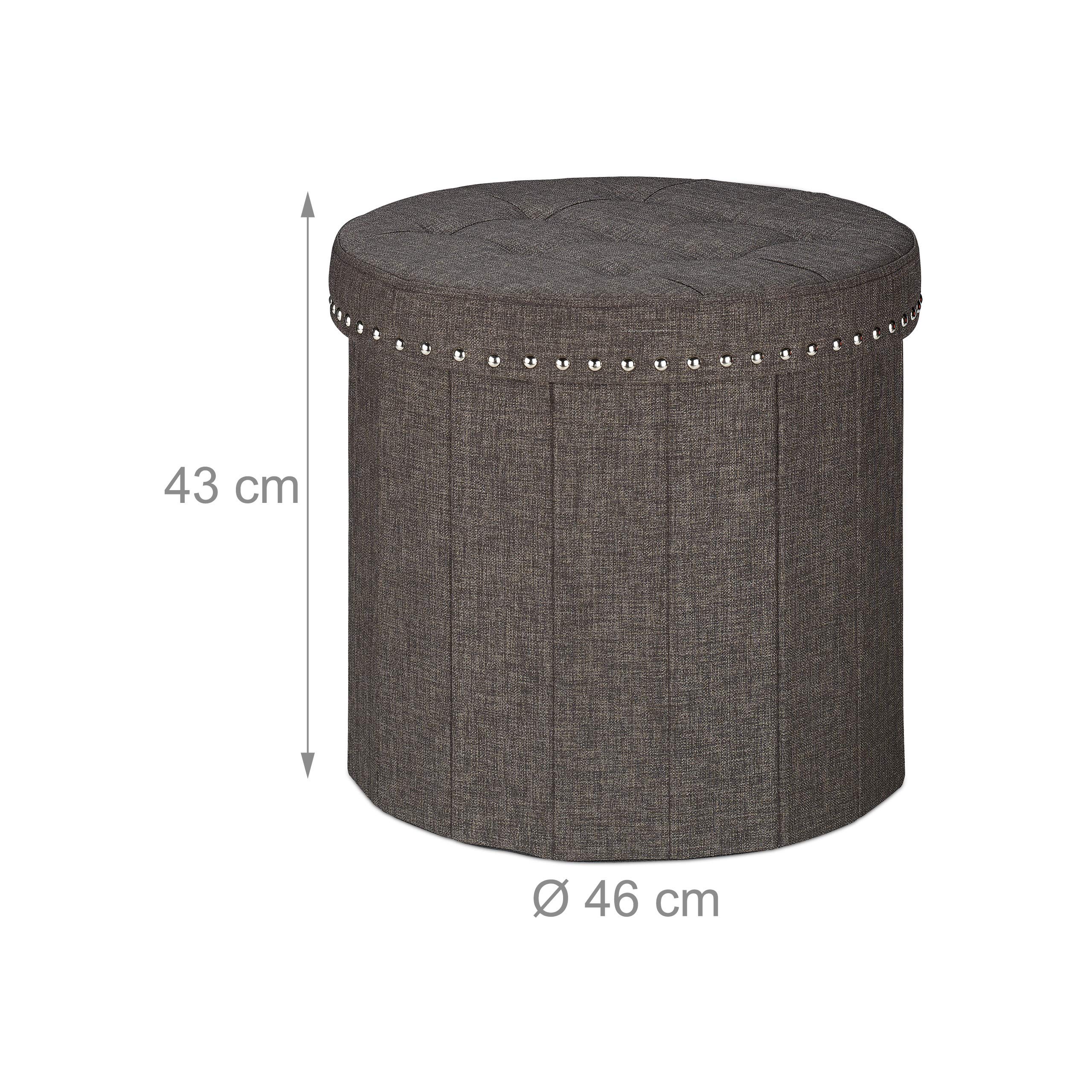 relaxdays-sitzhocker-mit-stauraum-rund-braun-43x46-cm-faltbar-300-kg image 3