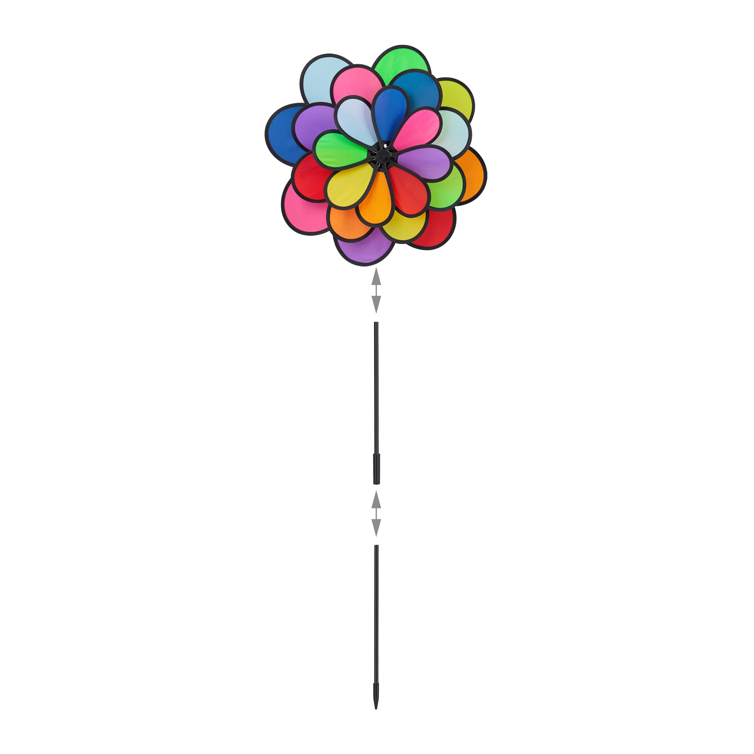 relaxdays-windrad-blume-xxl-118-cm-bunt-regenbogen-blumenstecker image 7