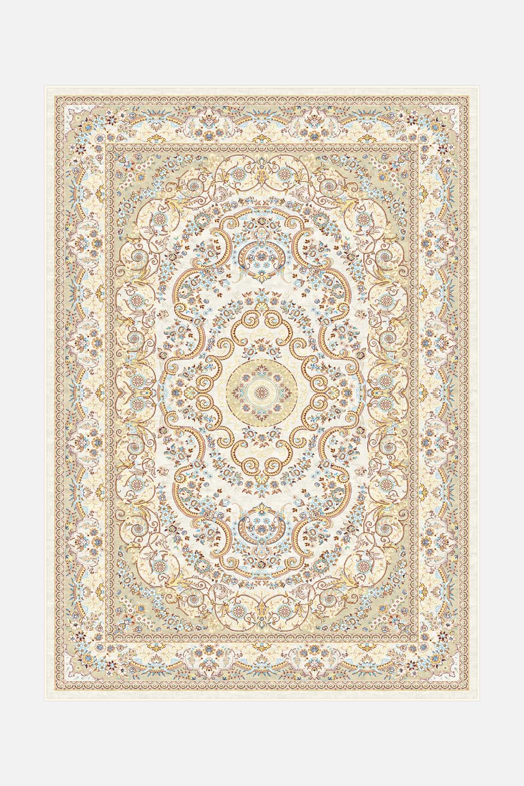 teppana-flora-beige-teppich-waschbarer-indoor-teppich image 1