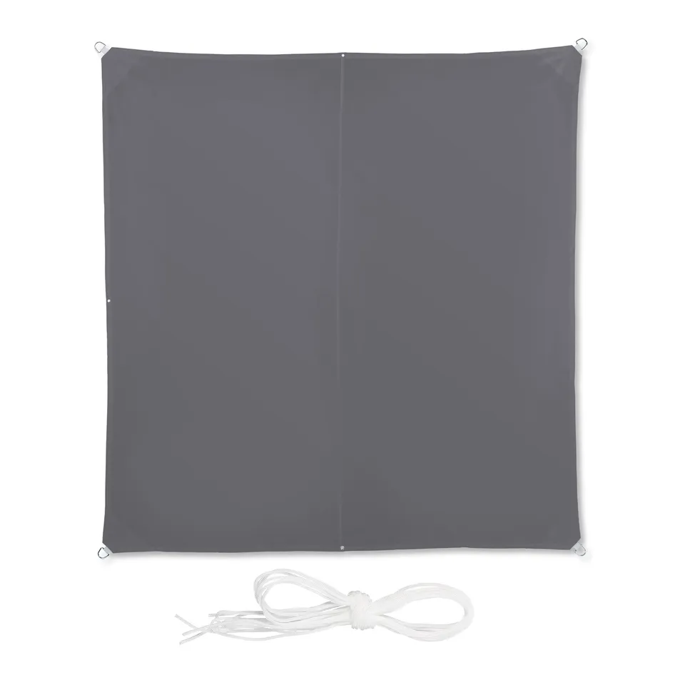 relaxdays-sonnensegel-quadratisch-3-x-3-m-wasserabweisend-grau image 1