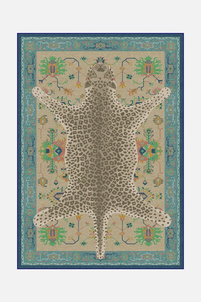 teppana-leopard-bunt-teppich-waschbarer-indoor-teppich-flora-fauna-kollektion image 1