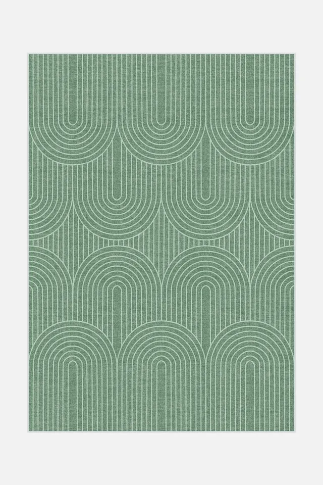teppana-woge-gr-n-teppich-waschbar-geometrisch image 1
