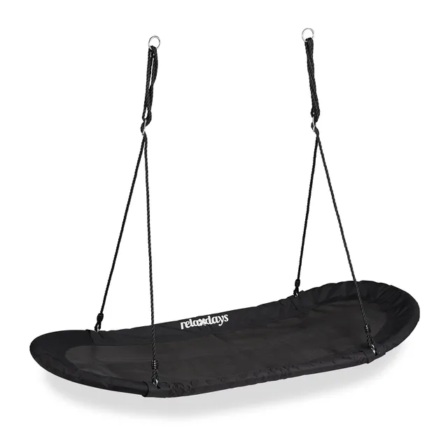 relaxdays-nestschaukel-xxl-oval-141-5-x-43-5-cm-schwarz-bis-100-kg image 1