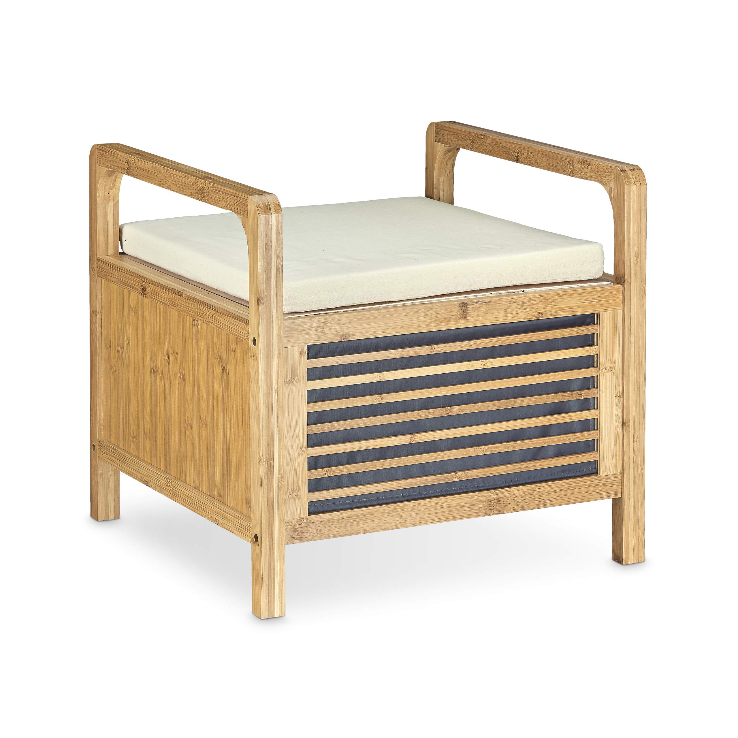 relaxdays-sitzhocker-bambus-m-mit-stauraum-natur-46x50-5x50-cm image 1