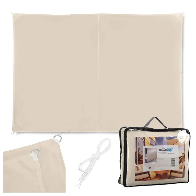 relaxdays-sonnensegel-rechteckig-2-x-3-m-beige-wasserabweisend image 1
