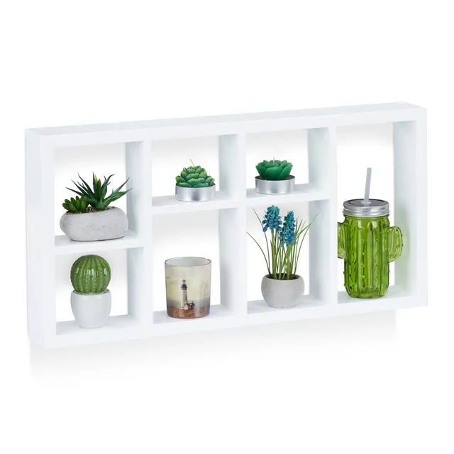 relaxdays-wandregal-schwebend-holz-schmal-mdf-30-5x61x7-5cm-wei image 1
