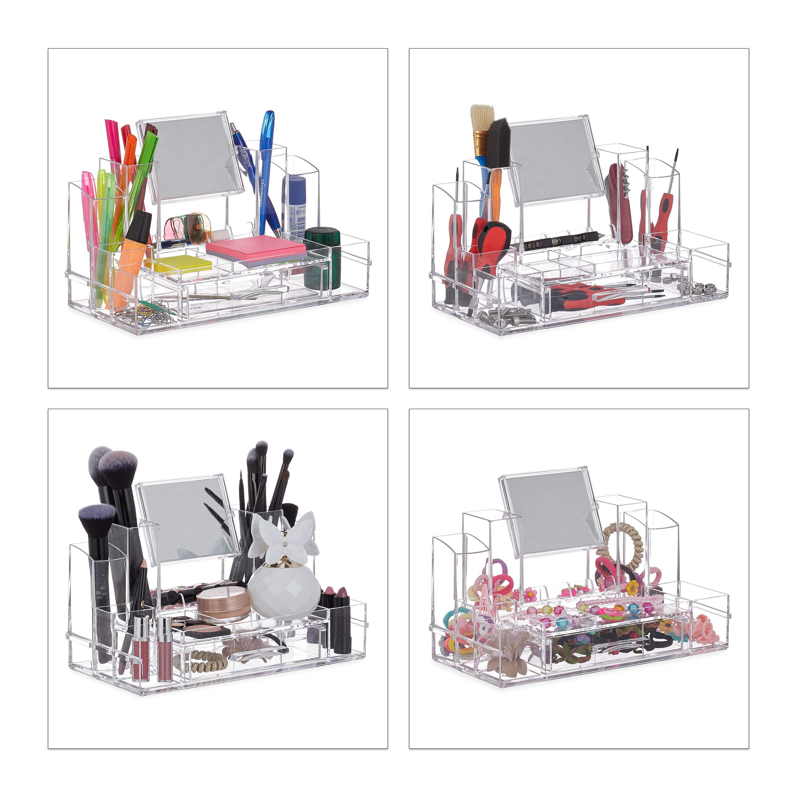 relaxdays-make-up-organizer-schublade-acrylbox-transparent-19-x-30-x-14-5-cm image 2