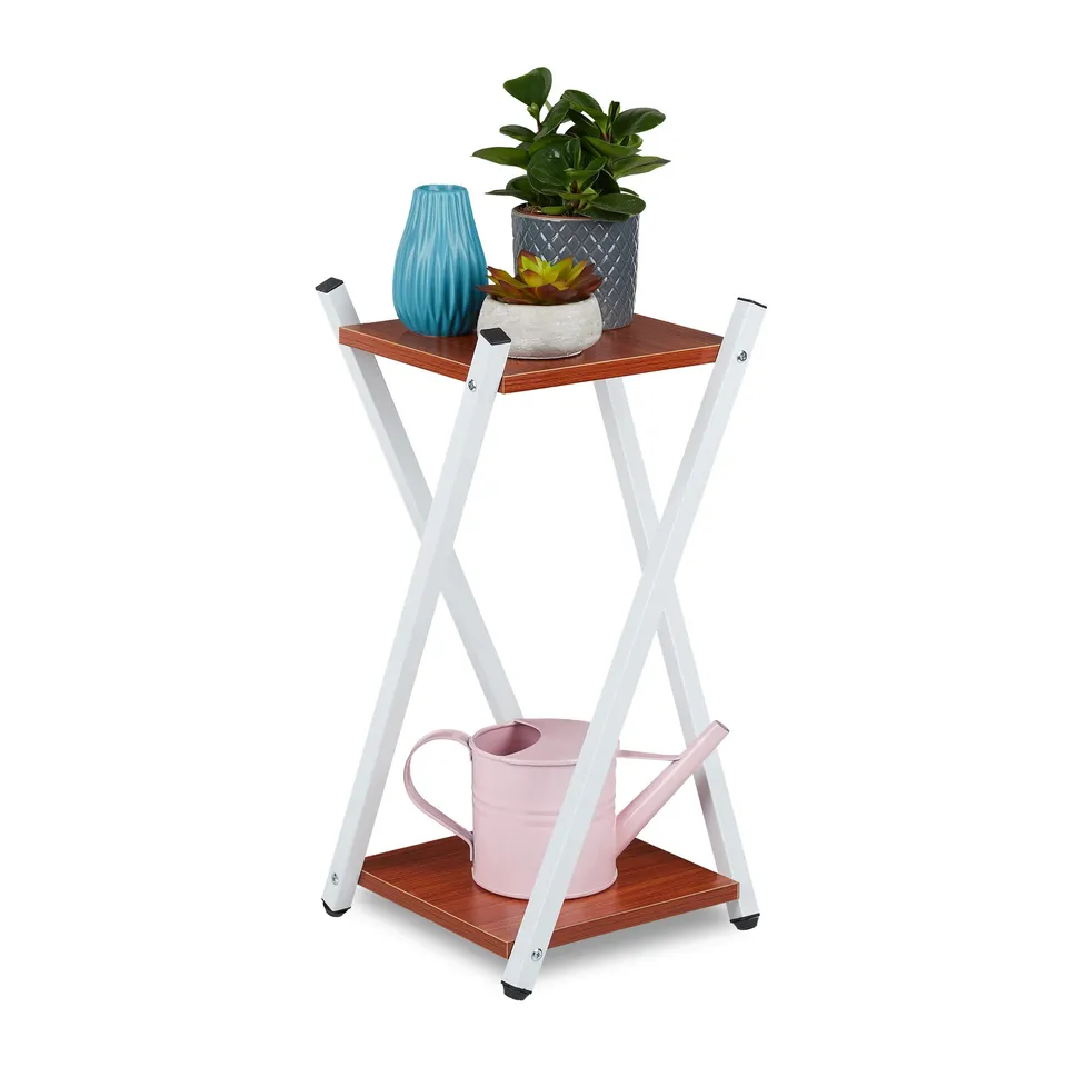 relaxdays-blumenst-nder-2-etagen-hbt-57-x-29-x-29-cm-wei-rotbraun image 1