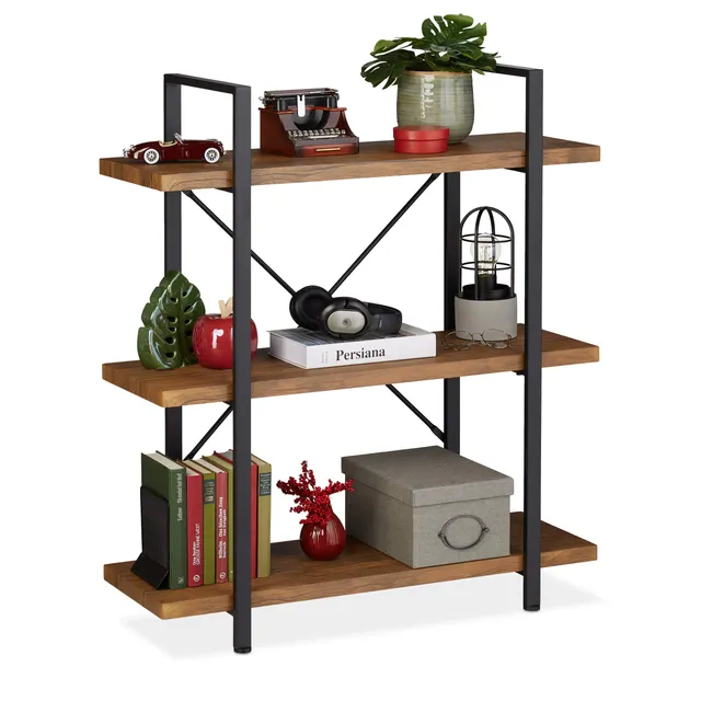 relaxdays-industrial-standregal-3-ebenen-102-x-90-x-33-5-cm-braun-schwarz image 1
